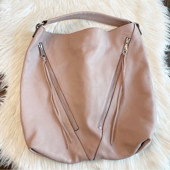 Rebecca Minkoff Mauve Leather Shoulder Bucket Bag - Picture 1 of 14